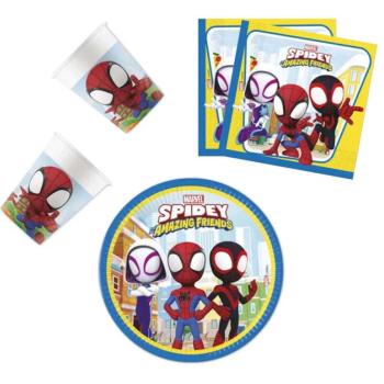 Pókember party szett spidey 23cm-es tányérral 36 db-os kép