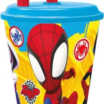 Pókember Spidey szívószálas pohár, műanyag 430 ml kép