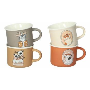 Porcelán bögre szett 4 db-os 150 ml Cani e Gatti – Brandani kép