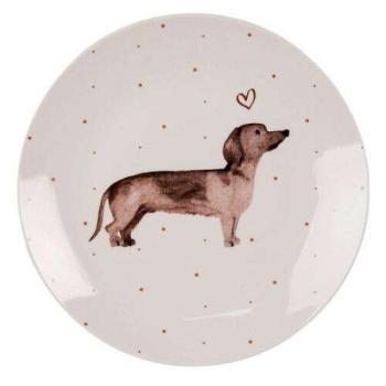 Porcelán desszerttányér 20x2cm, Dachshund Love kép