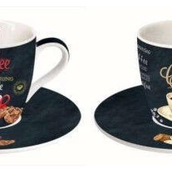 Porcelán espresszócsésze+alj 2 személyes 90ml dobozban, It&#039;s Coff... kép