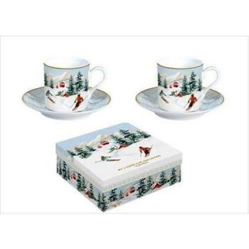 Porcelán eszpresszócsésze+alj 2 személyes,100ml, dobozban, Chalet kép