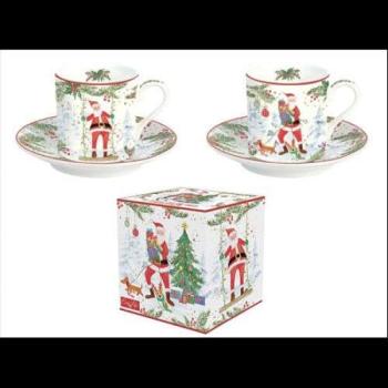 Porcelán eszpresszócsésze + alj 75ml, 2 személyes, dobozban, Joyf... kép