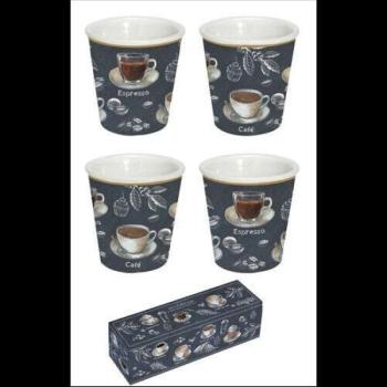 Porcelán eszpresszópohár 100ml, 4 személyes, dobozban, Barista kép