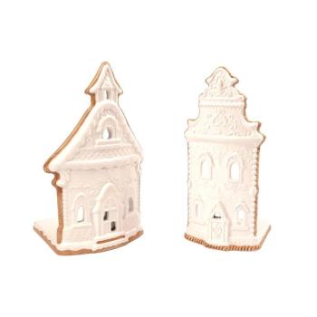 Porcelán gyertyatartó készlet 2 db-os Gingerbread House – Ego Dekor kép