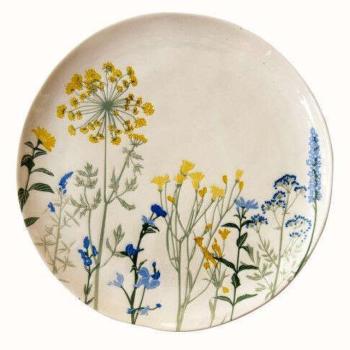 Porcelán lapostányér 26cm, Mille Fleurs Yellow kép