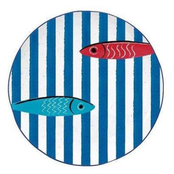 Porcelán lapostányér 26cm, Sardine&#039; Party kép