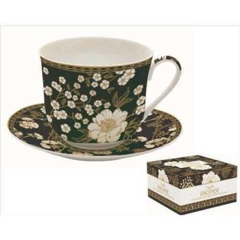 Porcelán reggelizőcsésze+alj 400ml dobozban, Art Deco &amp; Flowers,... kép