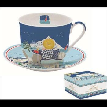 Porcelán reggelizőcsésze+alj 400ml, dobozban, Sea Dreams, Atmosphere kép