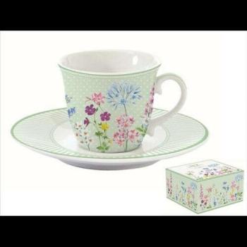 Porcelán teáscsésze+alj 200ml, dobozban, Floraison kép