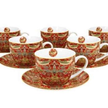 Porceláncsésze + alj 300ml, 6 személyes, dobozban, William Morris... kép