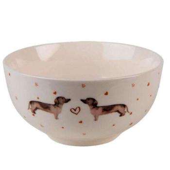 Porcelántálka 500ml, 14x7cm, Dachshund Love kép