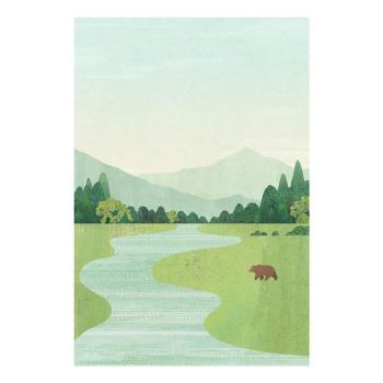 Poszter 30x40 cm Bear in the Meadow - Travelposter kép