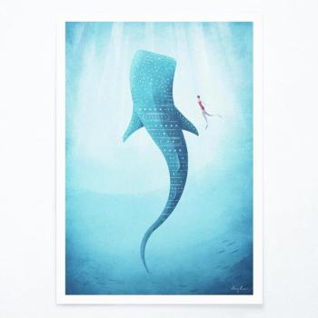 Poszter Whale Shark, 50x70 cm - Travelposter kép