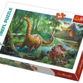 Puzzle dinosaurus 33 x 22 cm 60 db doboz 21 x 14 x 4 cm kép