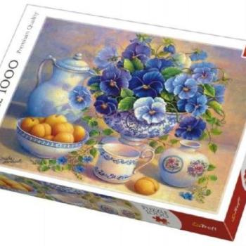 Puzzle Kék virág 1000 db dobozban 40x27x6cm kép