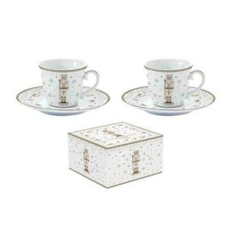 R2S.1107RNUT Porcelán eszpreszócsésze+alj 2 személyes 80ml,dobozb... kép