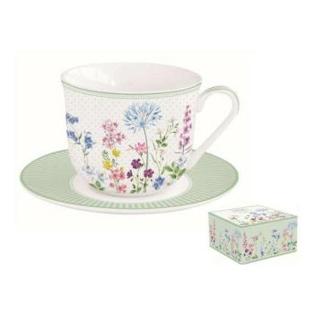 R2S.1110FLRA Porcelán reggelizőcsésze+alj 370ml,dobozban,Floraison kép