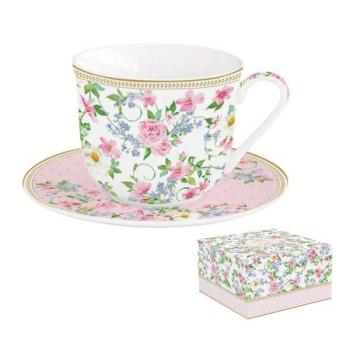 R2S.1110GAJO Porcelán reggelizőcsésze+alj 370ml dobozban,Garden Joy kép