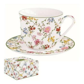 R2S.1182GADR Porcelán reggelizőcsésze+alj 370ml dobozban, Garden... kép