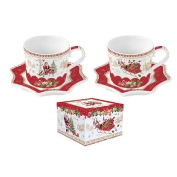 R2S.1237CHME Porcelán eszpresszócsésze+alj 120ml, 2 személyes, do... kép