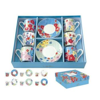 R2S.126HENR Porcelán eszpresszócsésze+alj 6 személyes, 100ml, dob... kép