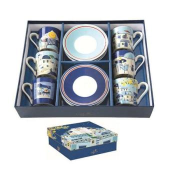 R2S.126SEAD Porcelán eszpresszócsésze+alj 6 személyes, 100ml, dob... kép