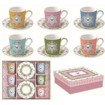 R2S.126SPAR Porcelán eszpresszócsésze+alj 6 személyes, 100ml, dob... kép