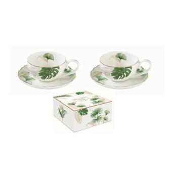 R2S.1288EXOT Porcelán eszpresszócsésze+alj 2 személyes, 100ml, do... kép