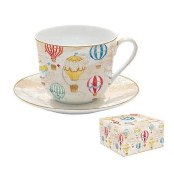 R2S.1454AIRB Porcelán reggelizőcsésze+alj 400ml dobozban,Air Balloons kép