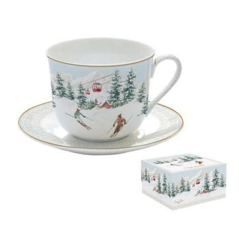 R2S.1454CHAL Porcelán reggelizőcsésze+alj 400ml, dobozban, Chalet kép