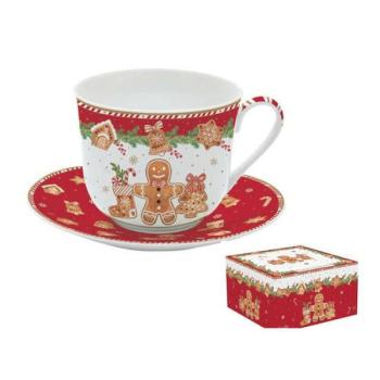 R2S.1454FANG Porcelán reggelizőcsésze+alj, 400ml, dobozban, Fancy... kép