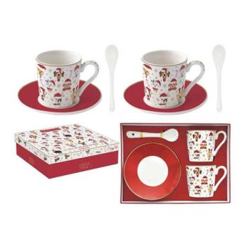 R2S.1474CHFD Porcelán eszpresszócsésze+alj, 2 személyes, 100ml, d... kép