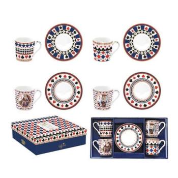 R2S.1475CASR Porcelán eszpresszócsésze+alj 4 személyes, 100ml, do... kép