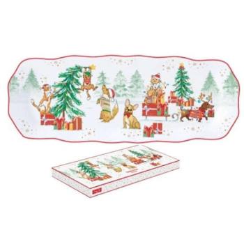 R2S.1482CHGA Porcelántálca 37x14cm, dobozban, Christmas Gang kép