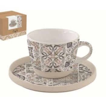 R2S.1655CADG Porceláncsésze+alj 250ml,dobozban,Casa Decor grey kép