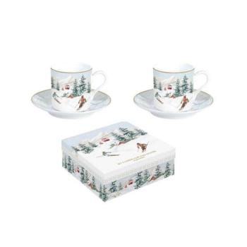 R2S.169CHAL Porcelán eszpresszócsésze+alj 2 személyes,100ml, dobo... kép