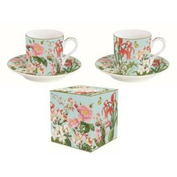 R2S.211BGAR Porcelán eszpresszócsésze+alj 2 személyes 75ml dobozb... kép