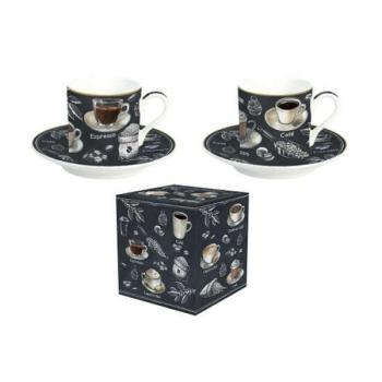 R2S.211BRST Porcelán eszpresszócsésze+alj 75ml, 2 személyes, dobo... kép