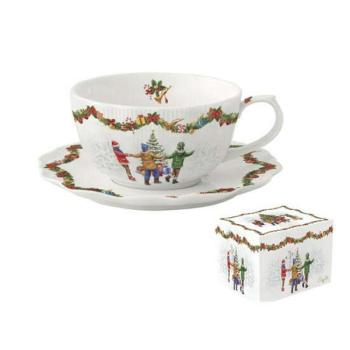 R2S.2781RNDA Porcelán teáscsésze+alj, 300ml, dobozban, Christmas... kép