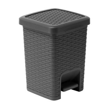 Rattan Pedal Bin Charcoal szürke fürdőszobai pedálos szemetes, 5 l - Addis kép