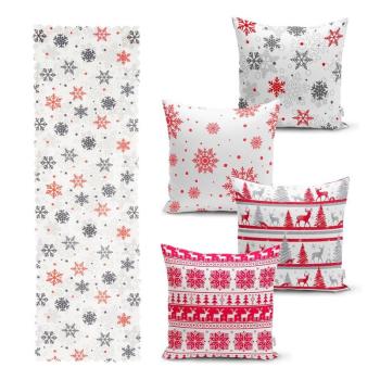 Red Christmas 4 db karácsonyi párnahuzat és asztali futó szett - Minimalist Cushion Covers kép