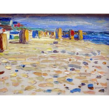 Reprodukciós kép 40x30 cm Holland - Beach Chairs, Wassily Kandinsky – Fedkolor kép