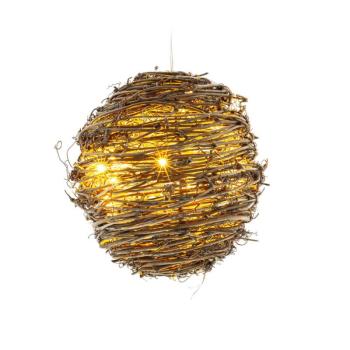 Retlux RXL 240 karácsonyi dekoráció, elemes, rattan labda, 20 LED, 30 cm, meleg fehér kép