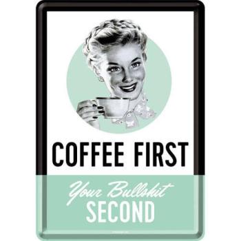 RETRO Coffee First Üdvözlőkártya kép