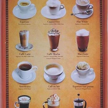 RETRO Coffee Variations- Fémtábla kép