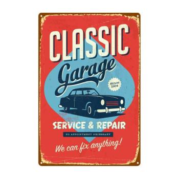 Retro dekor fémtábla, Classic Auto Service&amp;Repair we can fix anyt... kép