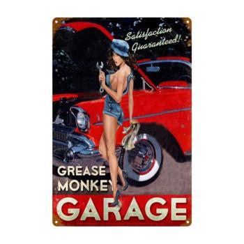 Retro dekor fémtábla, Grease Monkey Garage, Méret:20x30cm kép