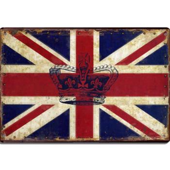 Retro dekor fémtábla,&quot;British Flag&quot;, Méret: 20x30cm kép