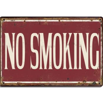 Retro dekor fémtábla,&quot;NO SMOKING&quot;, Méret: 20x30cm kép